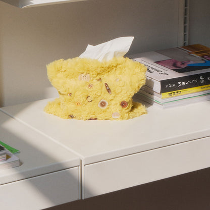 Button Collector Plush Tissue Box