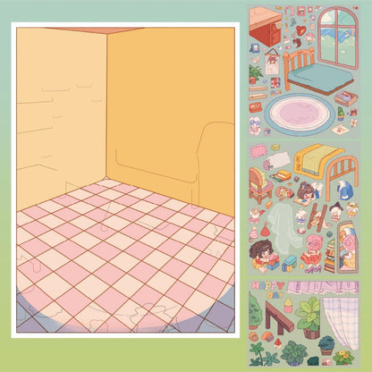 Everyday Scenes 3D Sticker | 5 Cute Miniature Scenes
