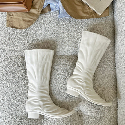 White Boot-Shaped Ceramic Vase