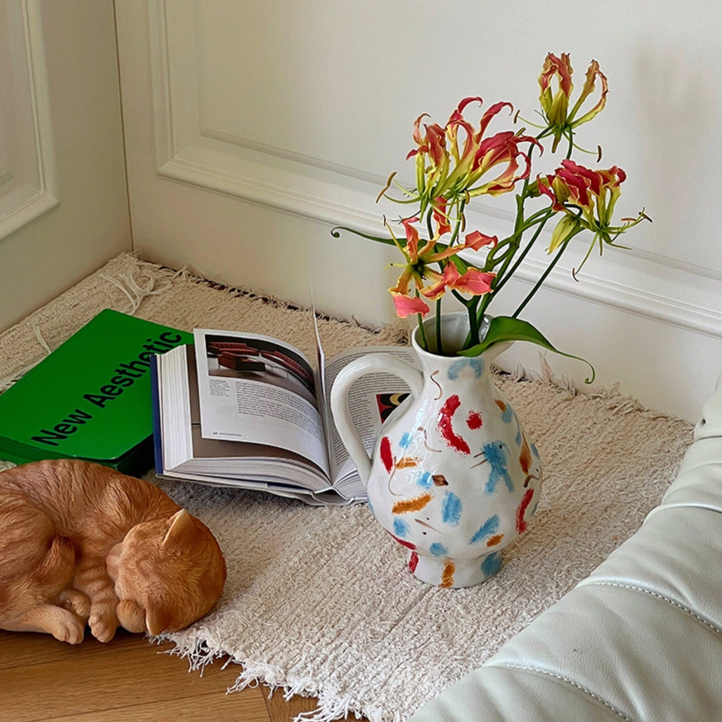 Hand-Painted Ceramic Vase & Mug
