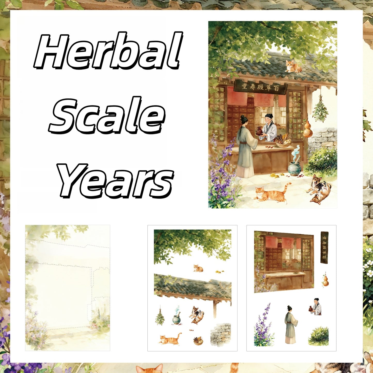Ancient Scrolls of Life 3D Sticker | 12 Cute Miniature Scenes