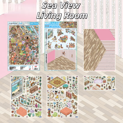 Street Scene 3D Sticker | 8 Cute Miniature Scenes