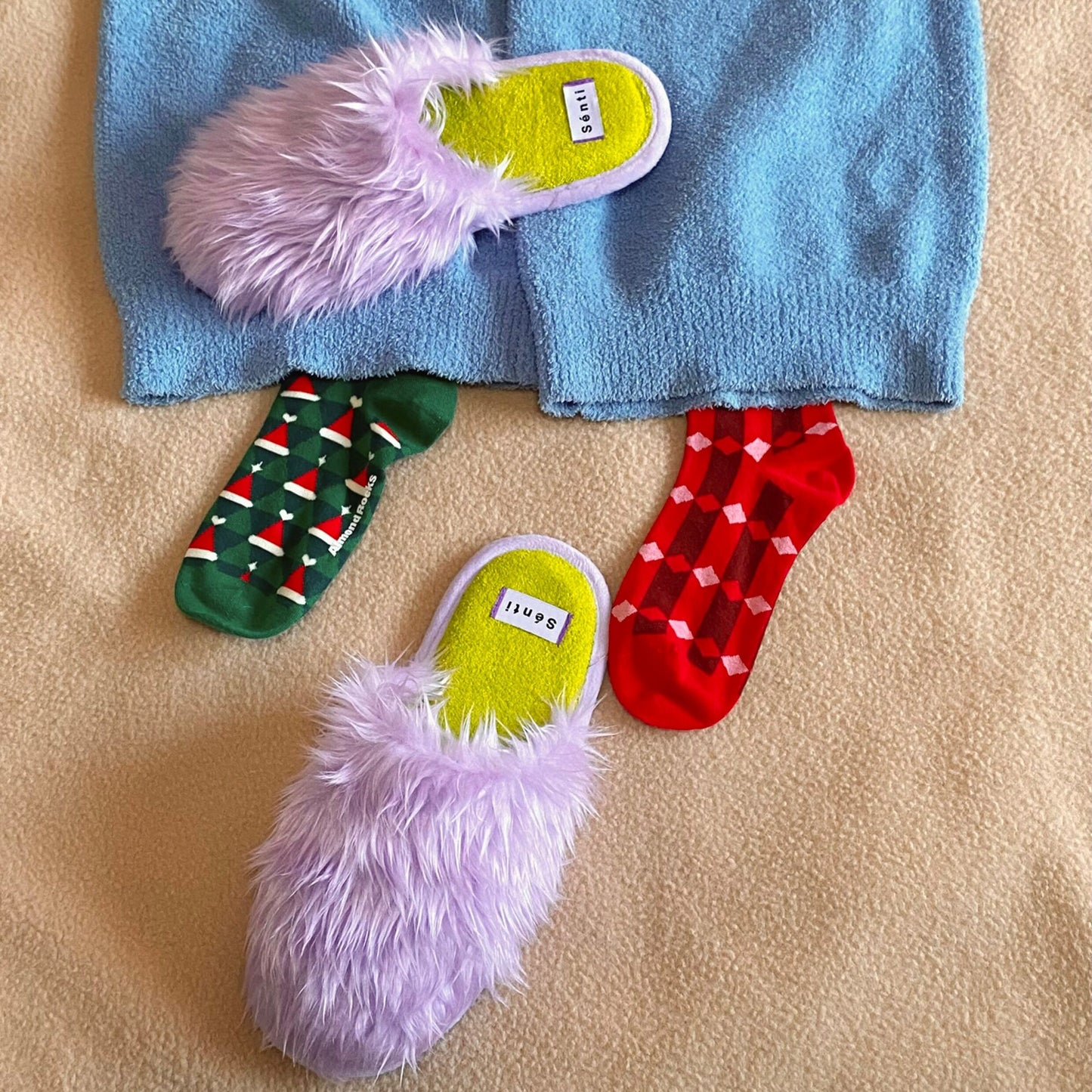 Long Pile Indoor Silent Non-Slip Slippers