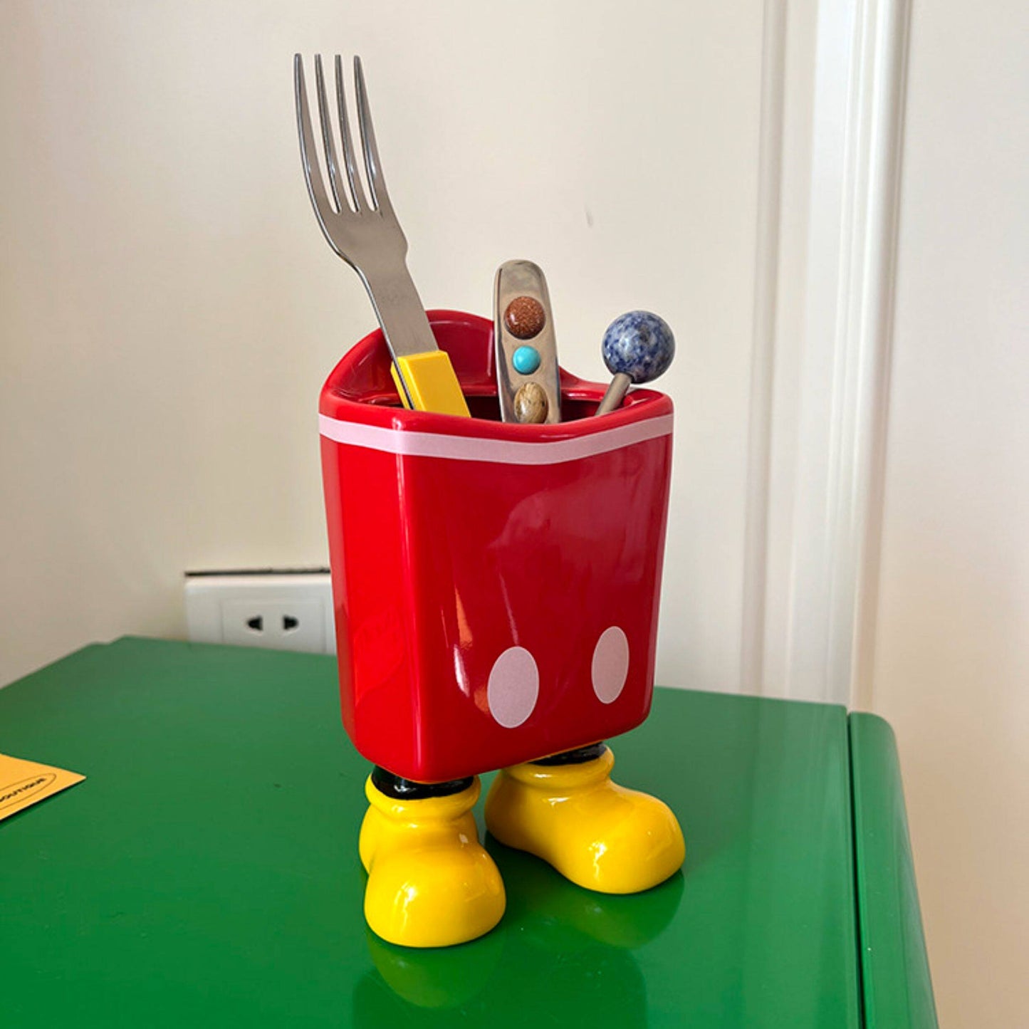 French Fries Box-Shaped Ceramic Pen Holder Desk Organizer