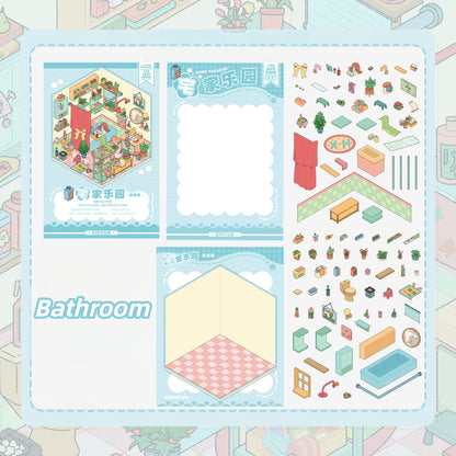 Dream Home 3D Sticker | 4 Cute Miniature Scenes