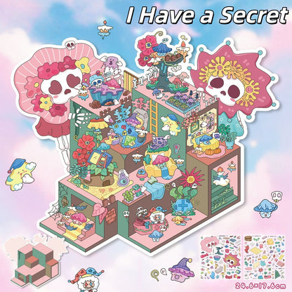 Whimsical Dream 3D Sticker | 4 Cute Miniature Scenes