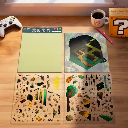 Brave Exploration 3D Sticker | 4 Cute Miniature Scenes