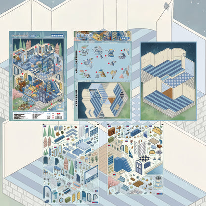 Dreamy Abode 3D Sticker | 2 Cute Miniature Scenes