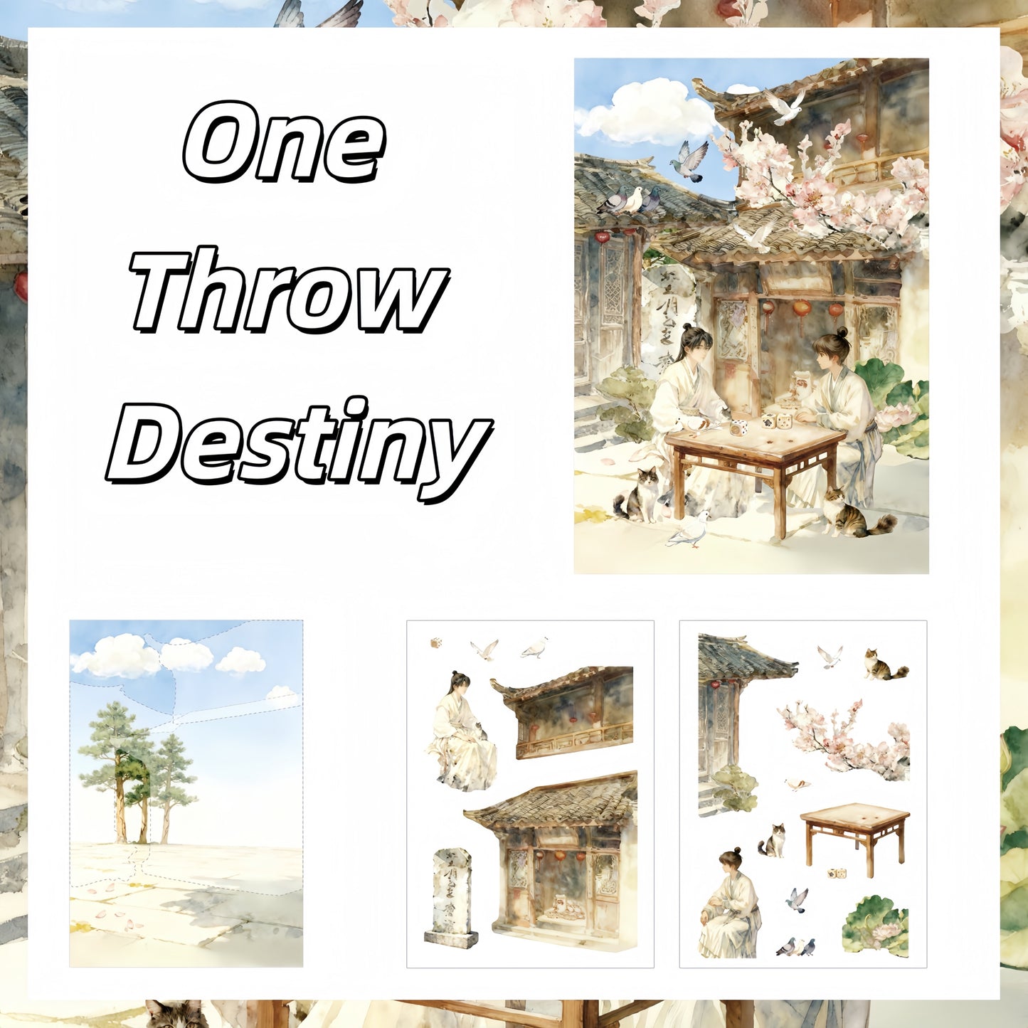 Ancient Scrolls of Life 3D Sticker | 12 Cute Miniature Scenes