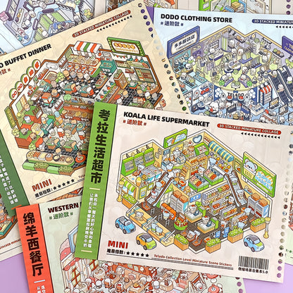 Business & Countryside Series 3D Sticker Book