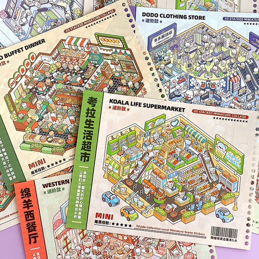 Business & Countryside Series 3D Sticker Book
