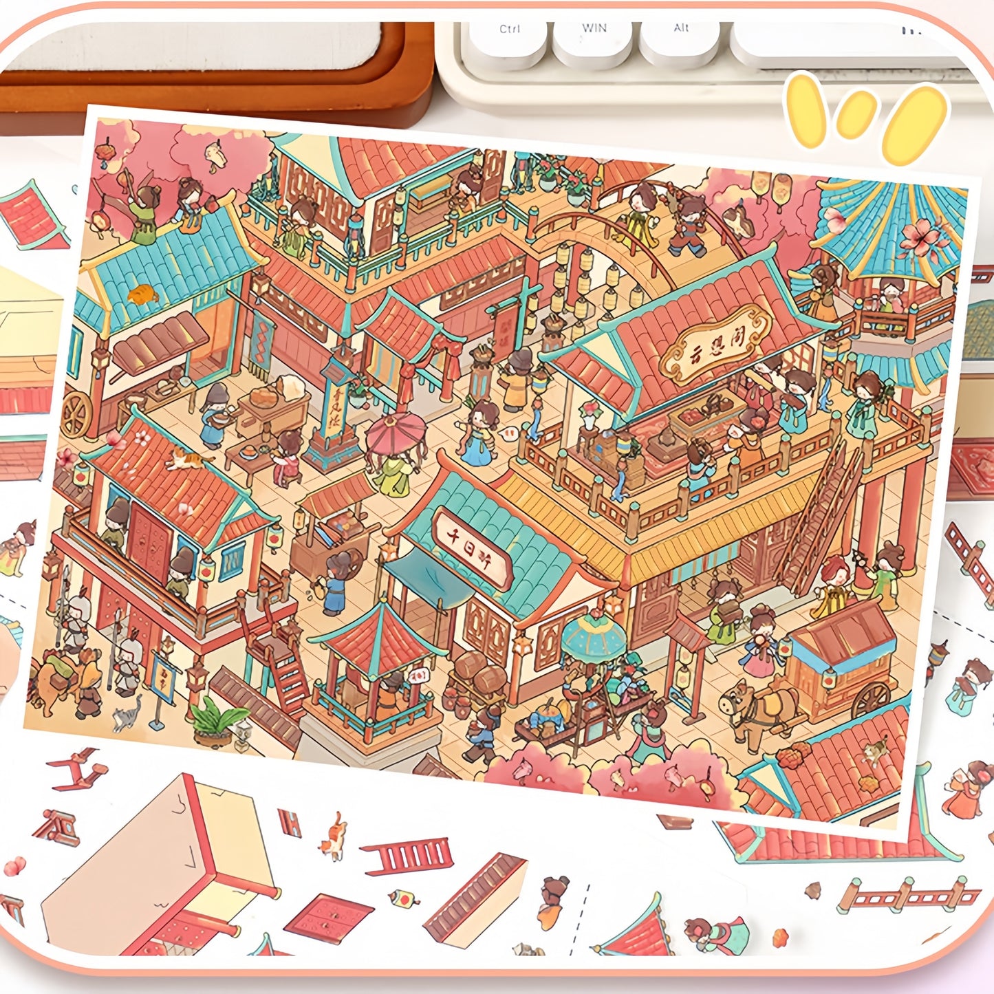 City’s Chronicles 3D Sticker | 2 Cute Miniature Scenes