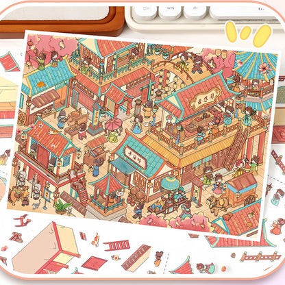 City’s Chronicles 3D Sticker | 2 Cute Miniature Scenes