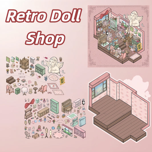 Retro Doll Shop 3D Sticker