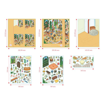 Leisure Life 3D Sticker | 4 Cute Miniature Scenes