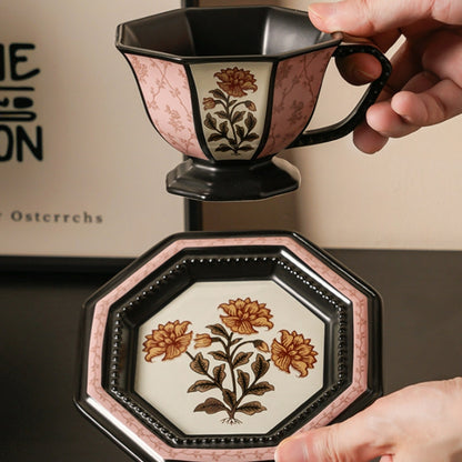 Peony Window Grille Ceramic Mug