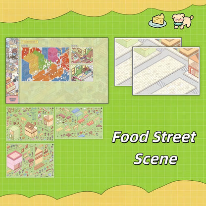 Streets of Flavor 3D Sticker | 5 Cute Miniature Scenes