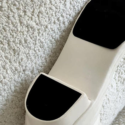 White Boot-Shaped Ceramic Vase