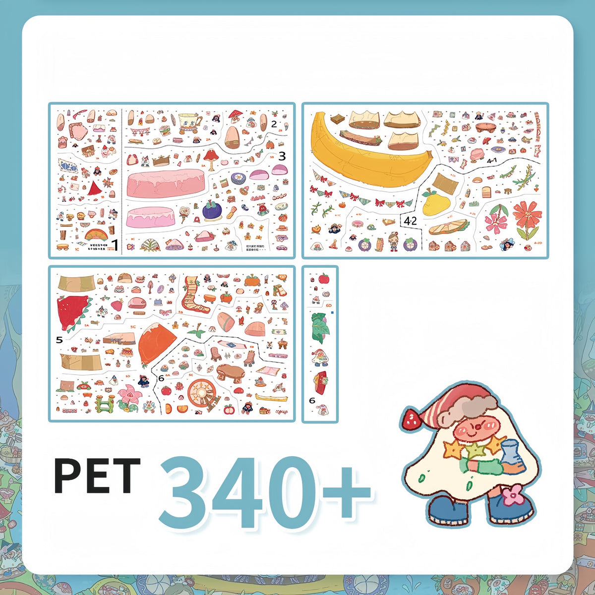 Fairy Tale Days 3D Sticker | 4 Cute Miniature Scenes
