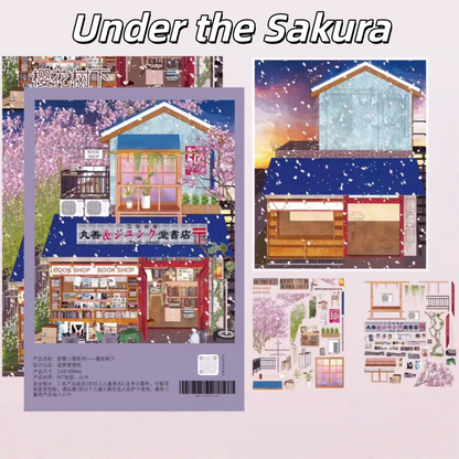 Japanese Street Scenes 3D Sticker | 4 Cute Miniature Scenes