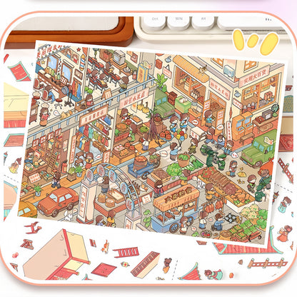 City’s Chronicles 3D Sticker | 2 Cute Miniature Scenes