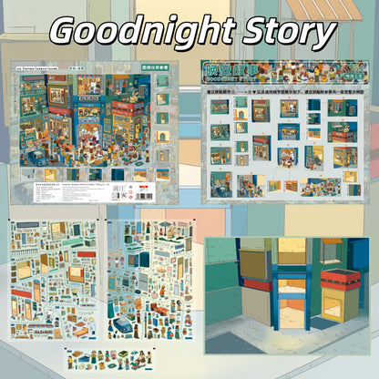 Town Corners 3D Sticker | 6 Cute Miniature Scenes