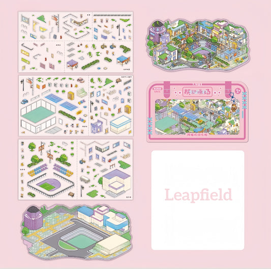 Streetscape 3D Sticker | 4 Cute Miniature Scenes