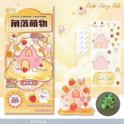 Nighttime Magic 3D Stackable Stickers | 4 Cute Miniature Themes