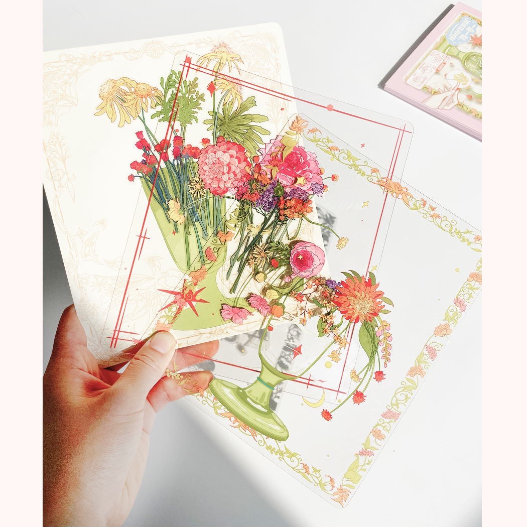 Among Flowers 3D Sticker | 2 Cute Miniature Scenes