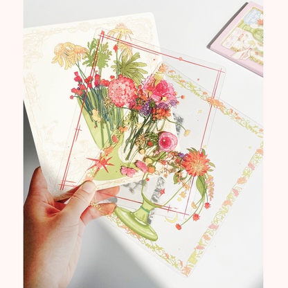 Among Flowers 3D Sticker | 2 Cute Miniature Scenes
