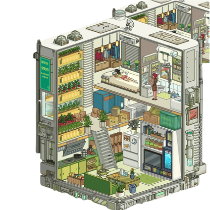 Horror Adventure 3D Sticker | 4 Cute Miniature Scenes