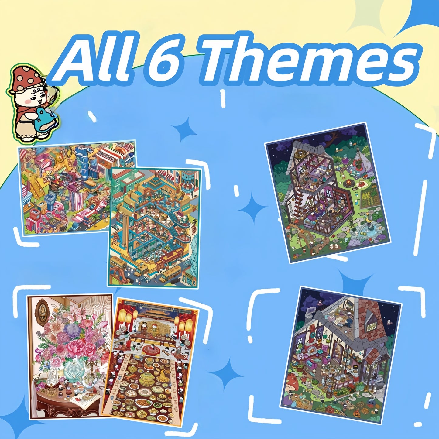 Varied Life 3D Sticker | 6 Cute Miniature Scenes