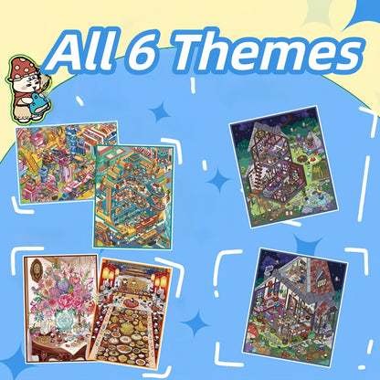 Varied Life 3D Sticker | 6 Cute Miniature Scenes