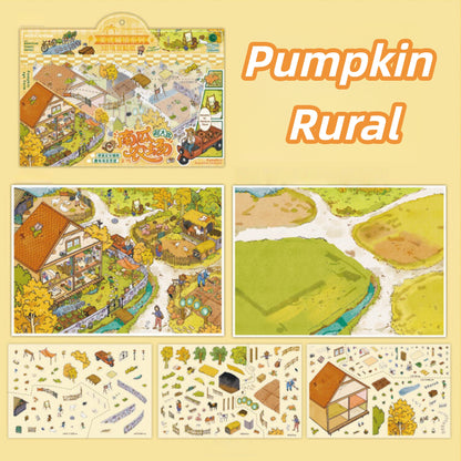 Carmel Town 3D Sticker | 2 Cute Miniature Scenes