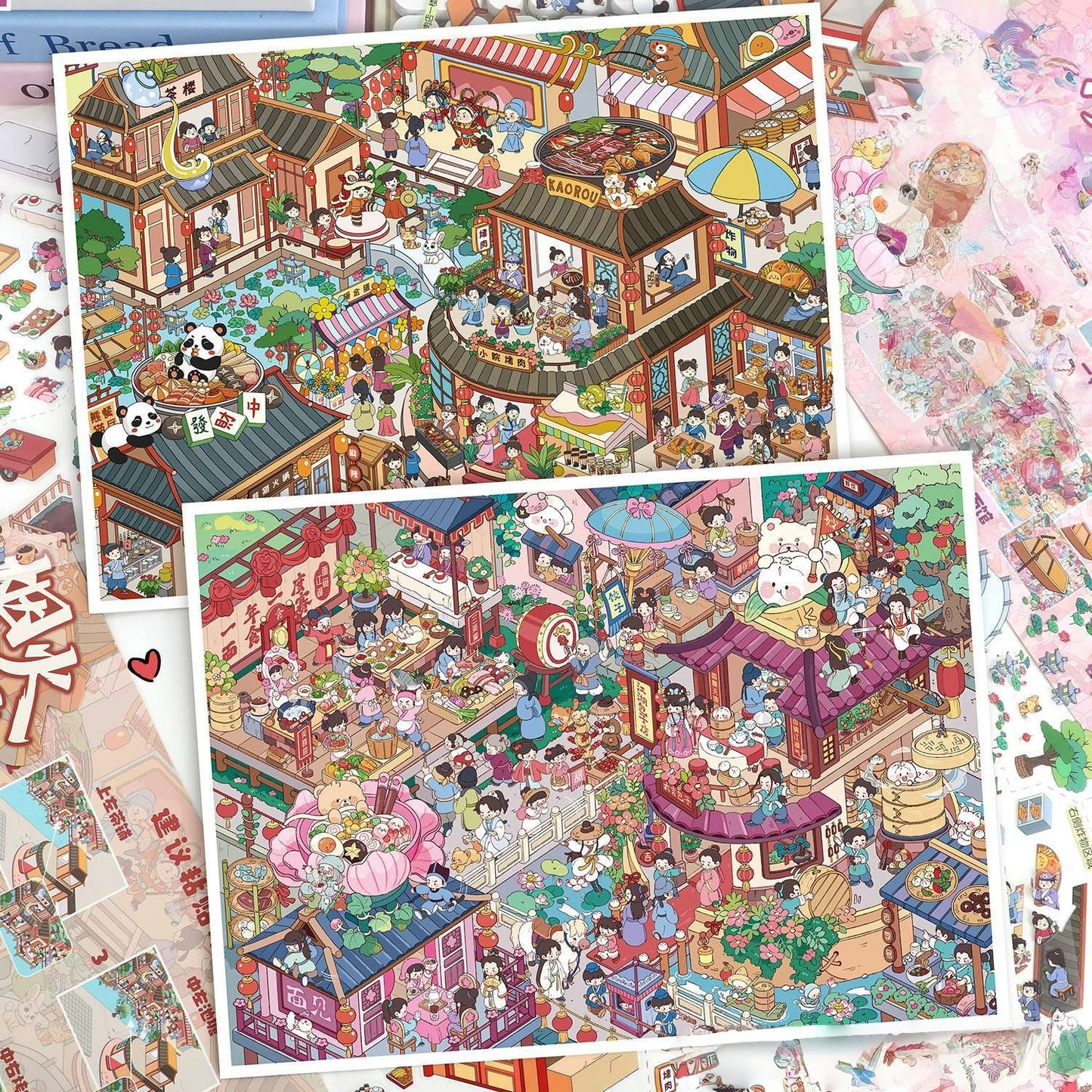 The Warmth of Everyday Life 3D Sticker | 2 Cute Miniature Scenes
