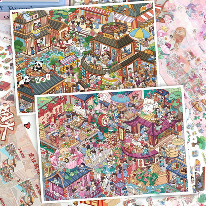 The Warmth of Everyday Life 3D Sticker | 2 Cute Miniature Scenes