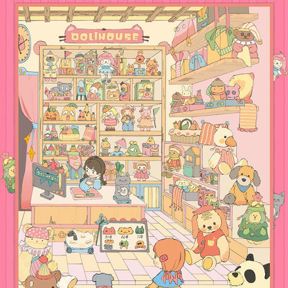 Leisure Daily 3D Sticker | 4 Cute Miniature Scenes