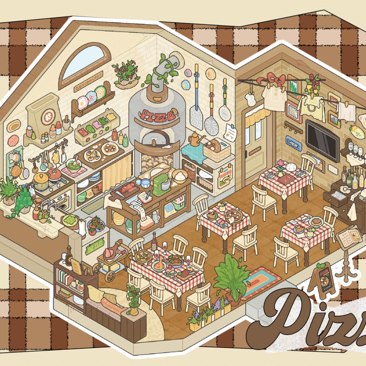 Italy Travel Diary 3D Sticker | 4 Cute Miniature Scenes