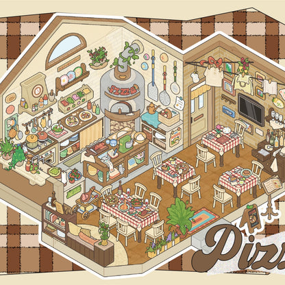 Italy Travel Diary 3D Sticker | 4 Cute Miniature Scenes