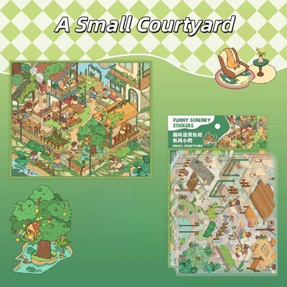 City Wander 3D Sticker | 6 Cute Miniature Scenes