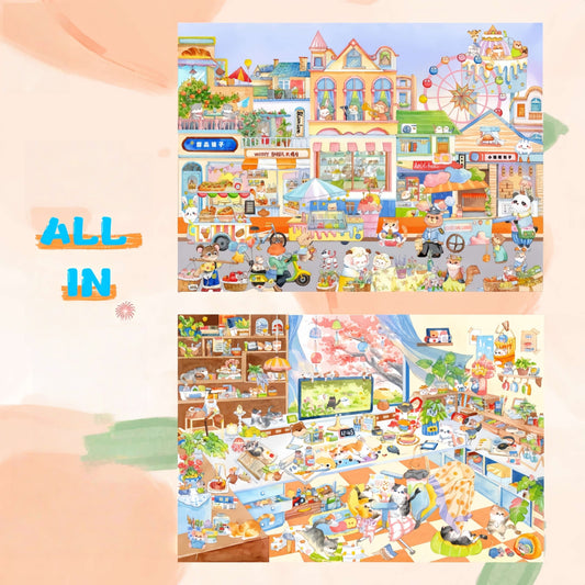 Spring Almanac 3D Sticker | 2 Cute Miniature Scenes