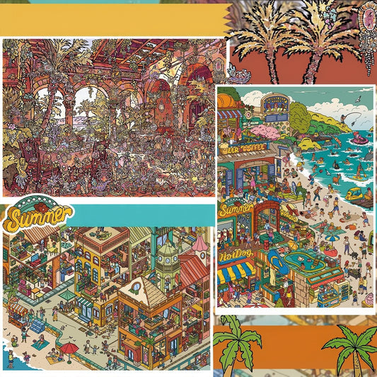 Coastal Whispers 3D Sticker | 3 Cute Miniature Scenes