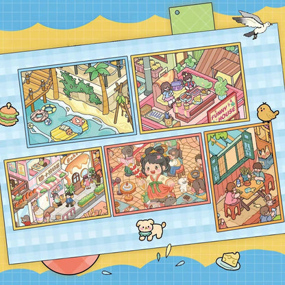 Streets of Flavor 3D Sticker | 5 Cute Miniature Scenes