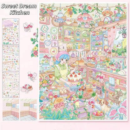 Whimsical Creative Corners 3D Sticker | 2 Cute Miniature Scenes