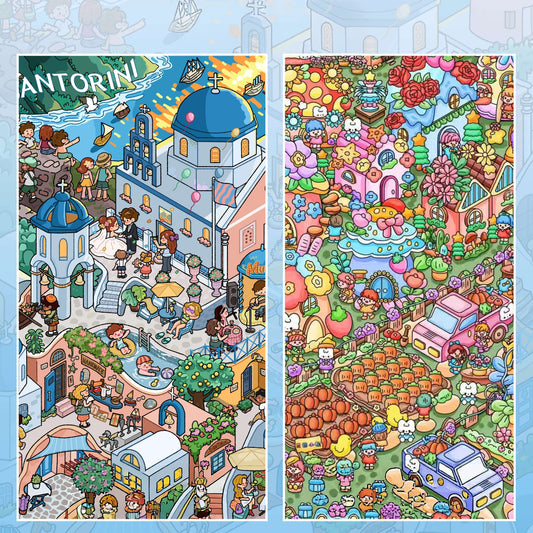Dreamy Escapes 3D Sticker | 2 Cute Miniature Scenes