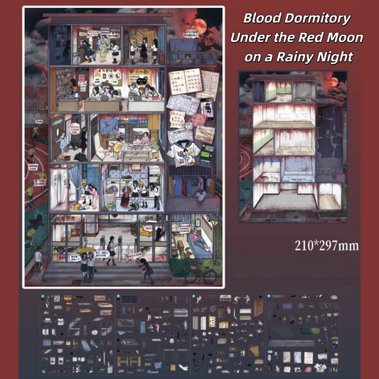 Campus Horror Tales 3D Sticker | 2 Cute Miniature Scenes