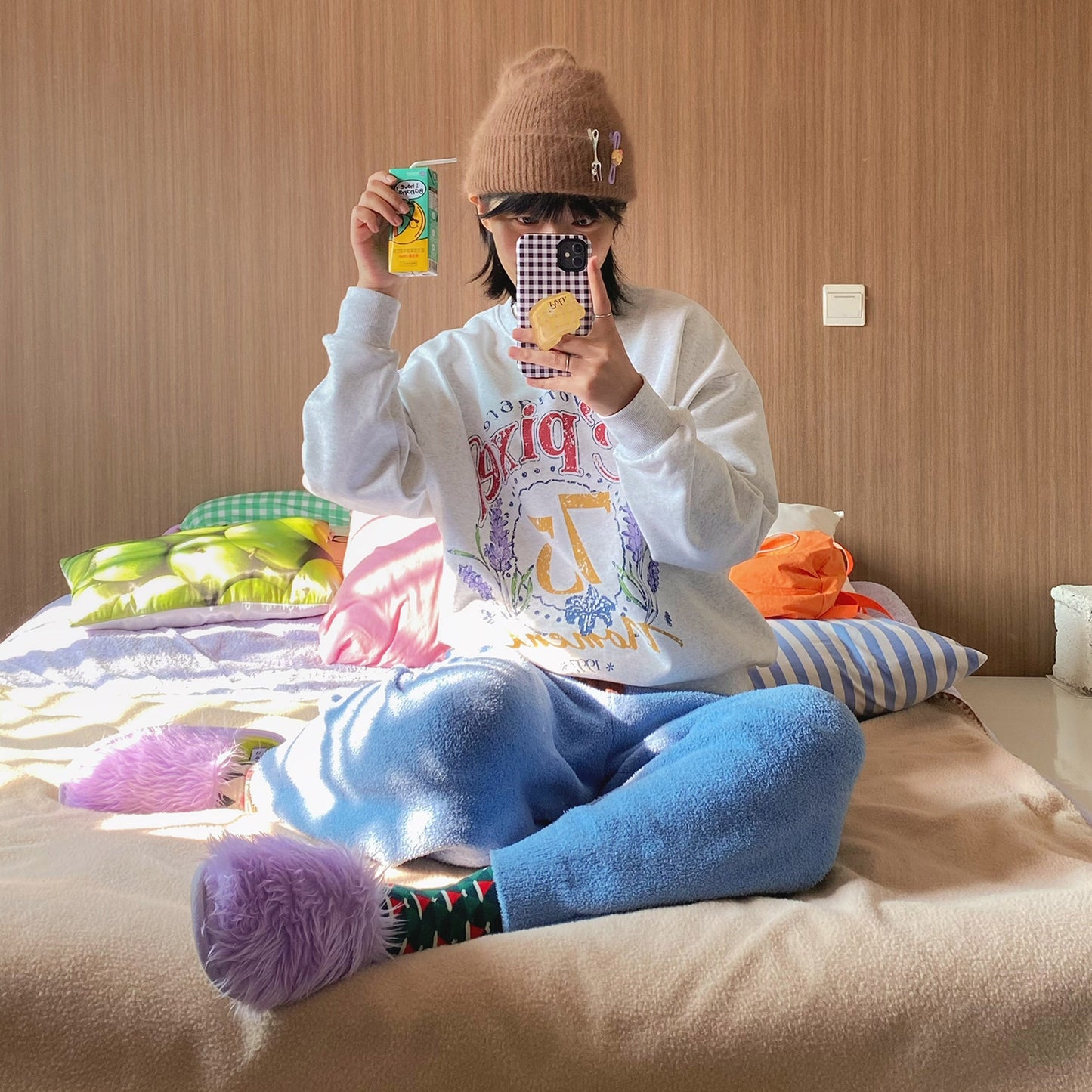 Long Pile Indoor Silent Non-Slip Slippers