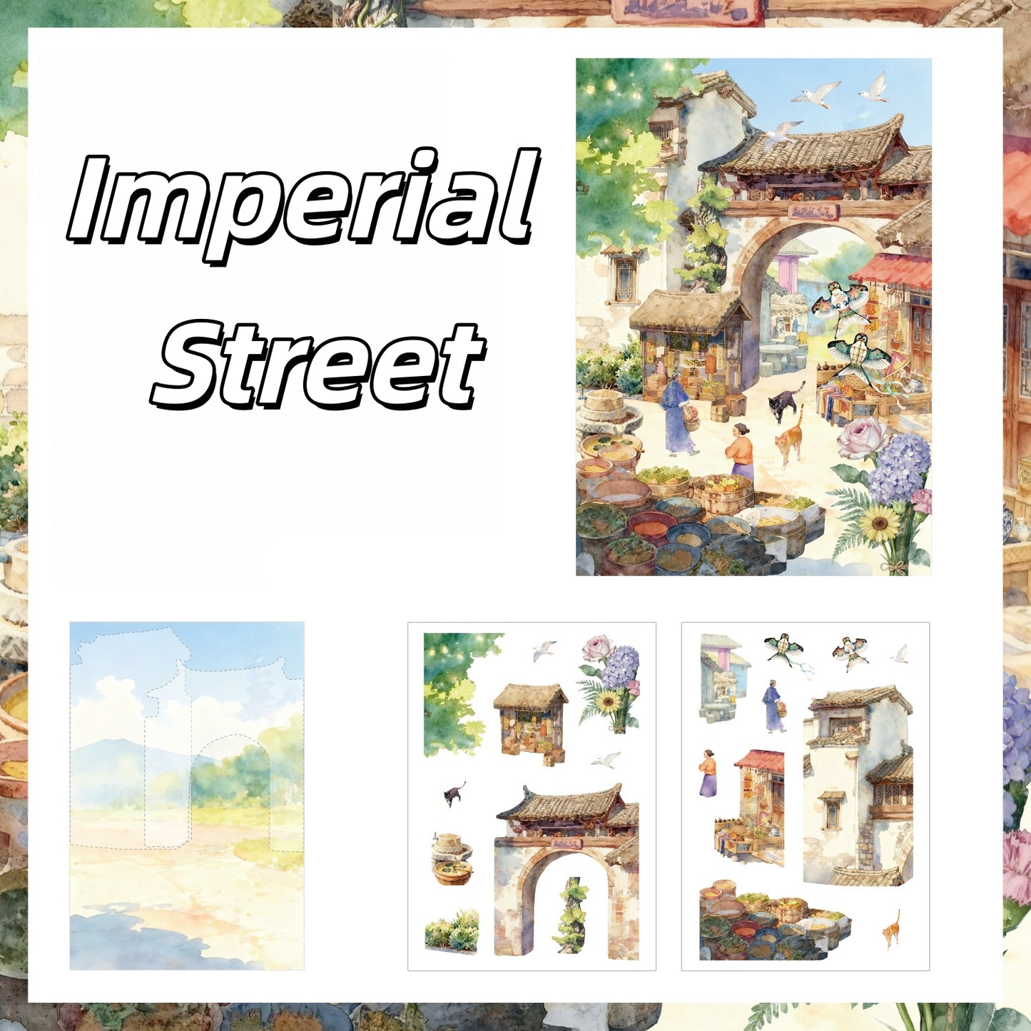 Ancient Scrolls of Life 3D Sticker | 12 Cute Miniature Scenes