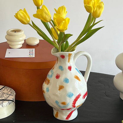 Hand-Painted Ceramic Vase & Mug