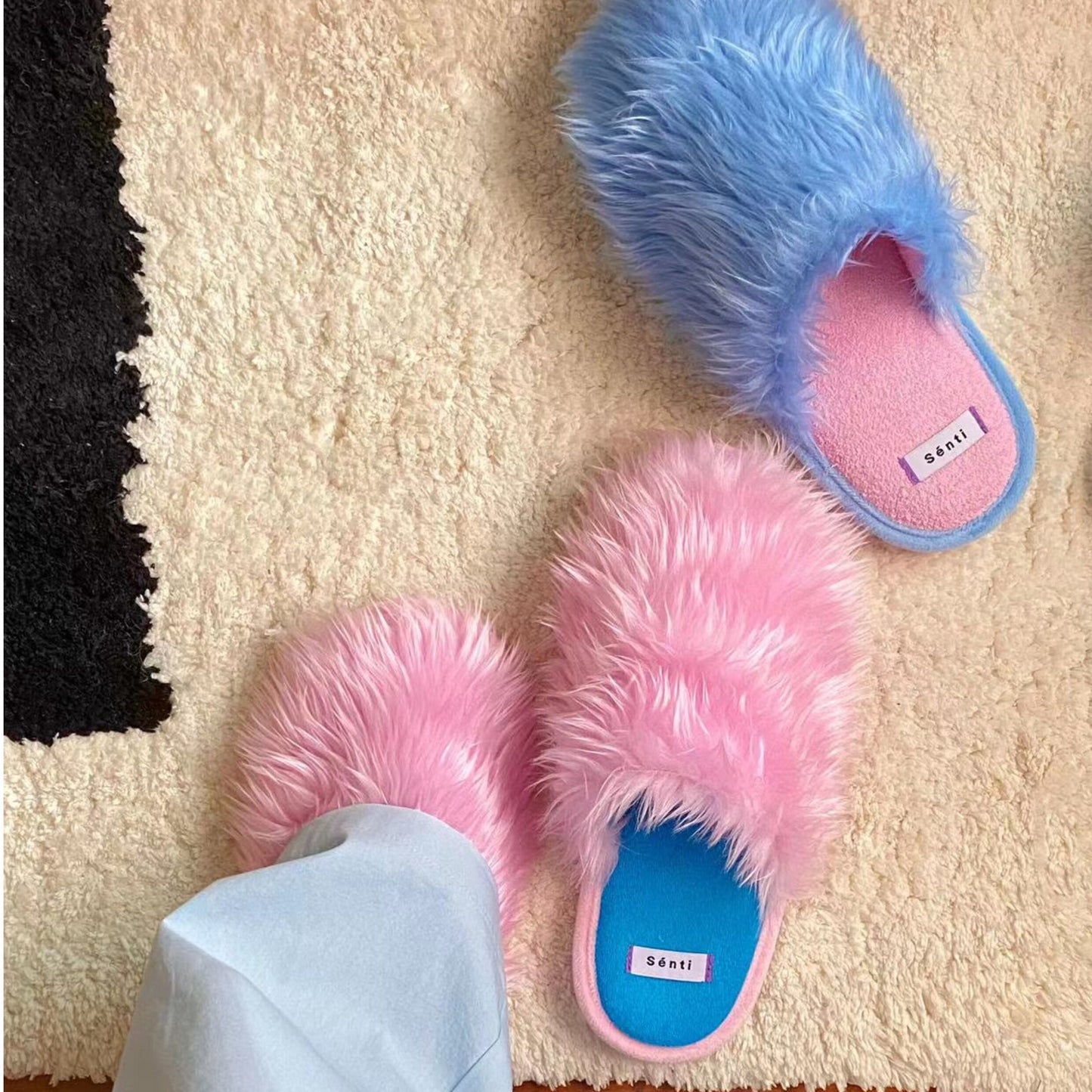 Long Pile Indoor Silent Non-Slip Slippers